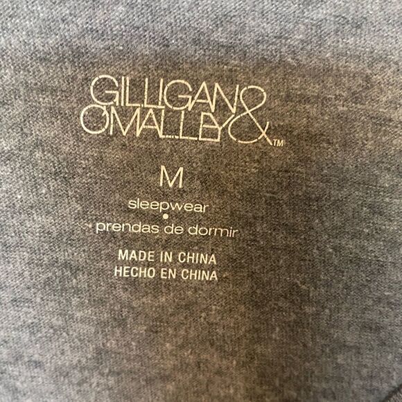 Gilligan & Omalley Grey Long Sleeve PJ Top - Picture 3 of 5